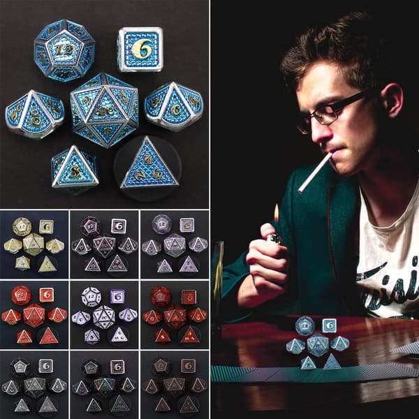 7 Stk/sæt DND Metal Terning Polyhedral Terning YL-8 YL-8 YL-8