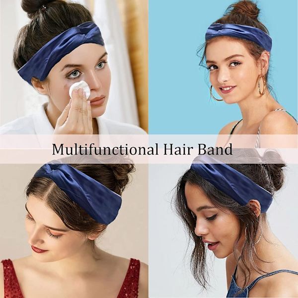 Twist hårbånd til makeup BLÅ Blue