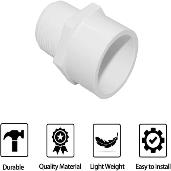 2 STK Rørfitting Adapter Connector Kobling 2PCS