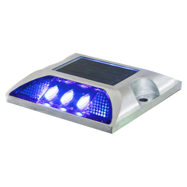 Solar Road Stud Light Trafikmarkeringsljus BLÅTT ALLTID PÅ BLÅT Blue always on