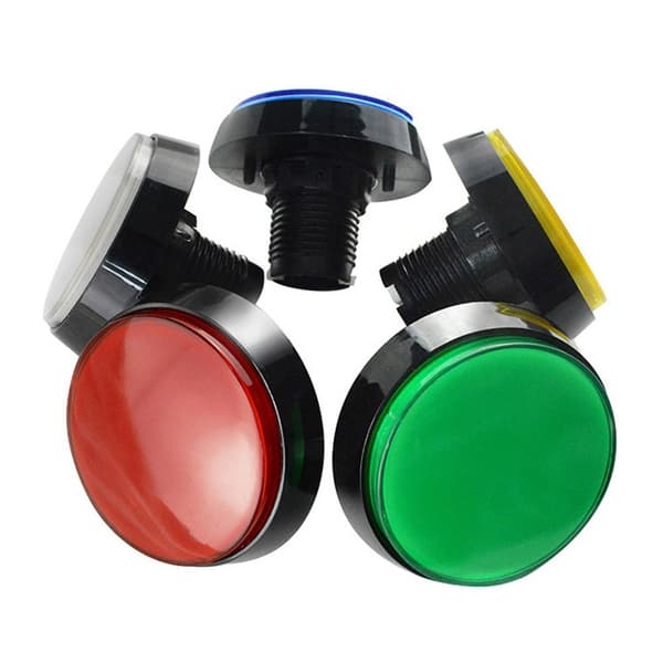 3kpl Arcade Button Game Player -painike VALKOINEN white