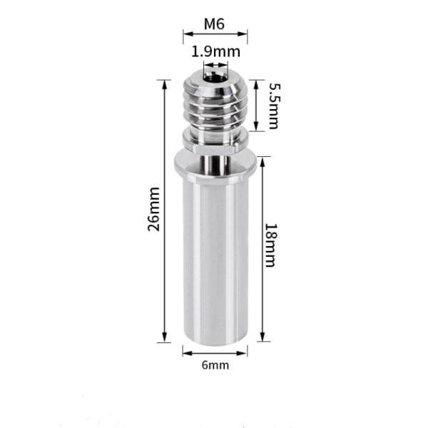 2 stk Heat Break Thermal Barrel Tube Titanium Alloy Heatsink