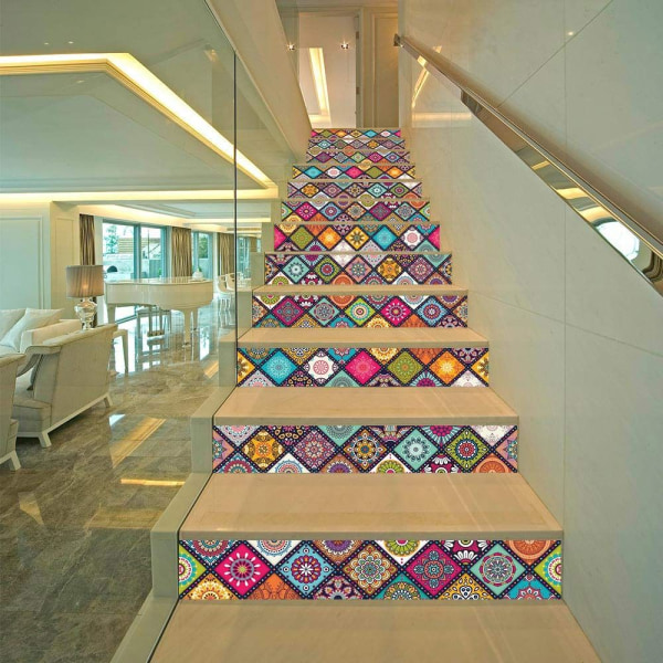 3D Stair Stickers Decals Peel and Stick Tile Backsplash