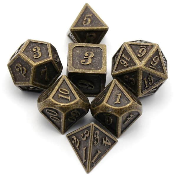 7 stk. DND Metall Terning Sett Spill Terninger 01 01