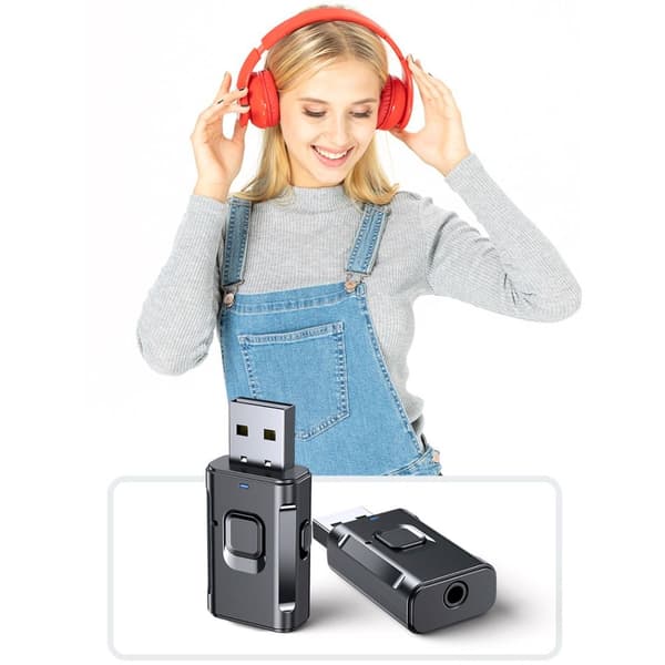Audiovastaanotin lähetin Bluetooth 5.0 black