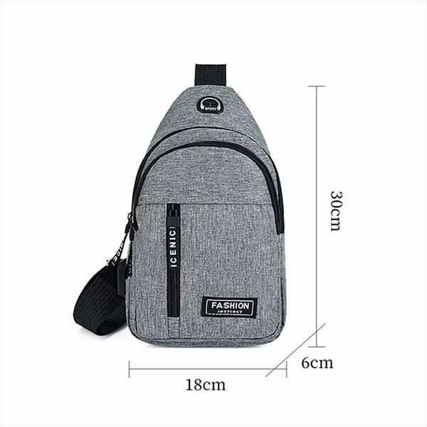 1 Stk Brystveske Messenger Bag SORT-USB SORT-USB black-USB