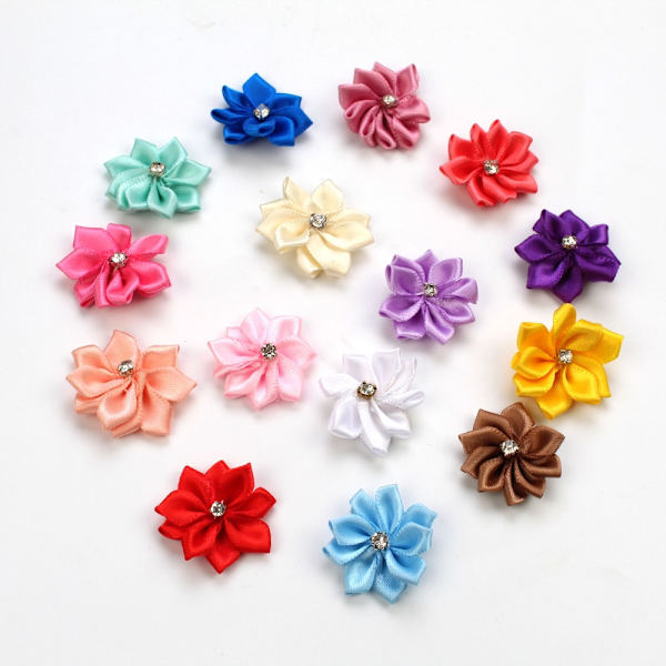 Satin Ribbon Flower Ribbon Tyg Blommor