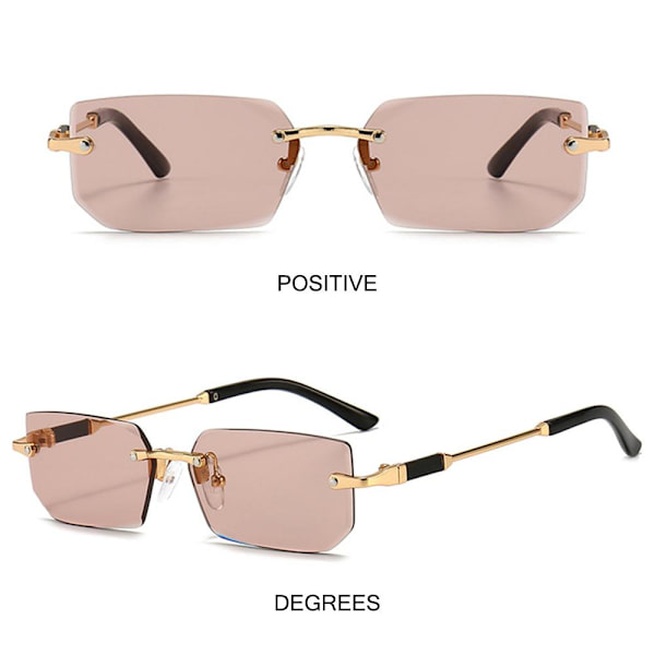 Reunuksettomat suorakulmio aurinkolasit Kehyksettomat aurinkolasit CLEAR BROWN Clear brown