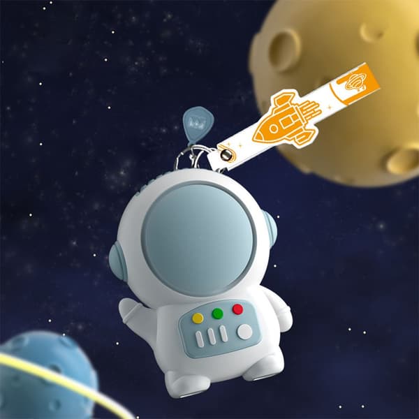 Mini Astronaut Pocket Fan USB laddning blå