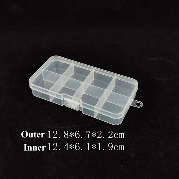 Transparent förvaringslåda Smycken Pärlor Container 12,8X6,7X2,2CM2 12.8x6.7x2.2cm2