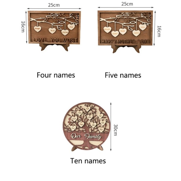 Træplader dekoration Personligt familieskilt 1 1 1