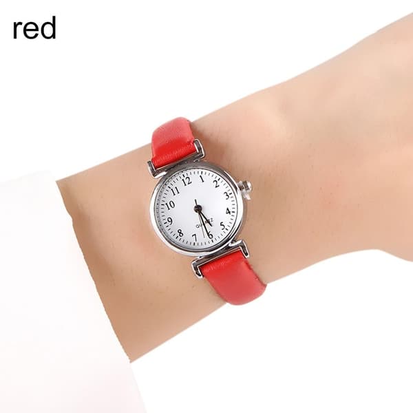 Dameure læderrem RØD red