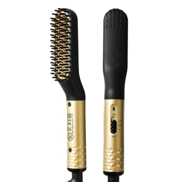 Keramisk borste Skägguträtningskam GULD EU PLUG EU PLUG Gold EU Plug-EU Plug