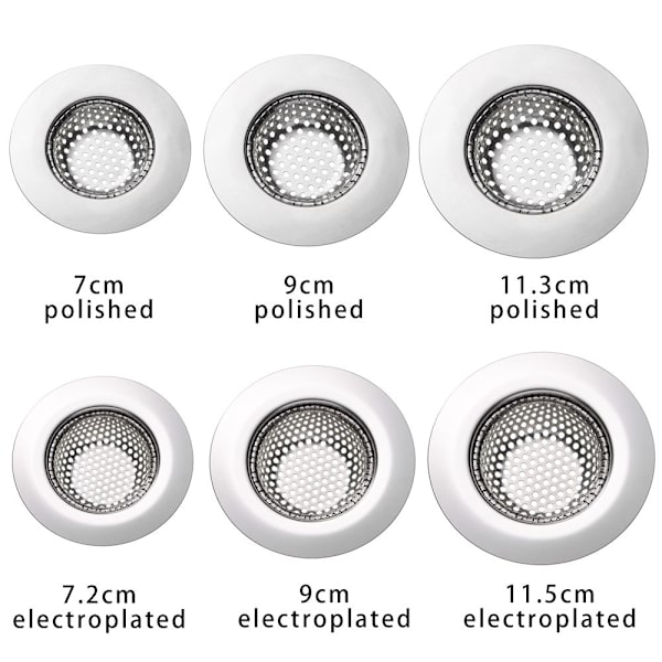 Diskbänkssil Avloppsfilter 11,3CM-POLERAT 11.3cm-polished