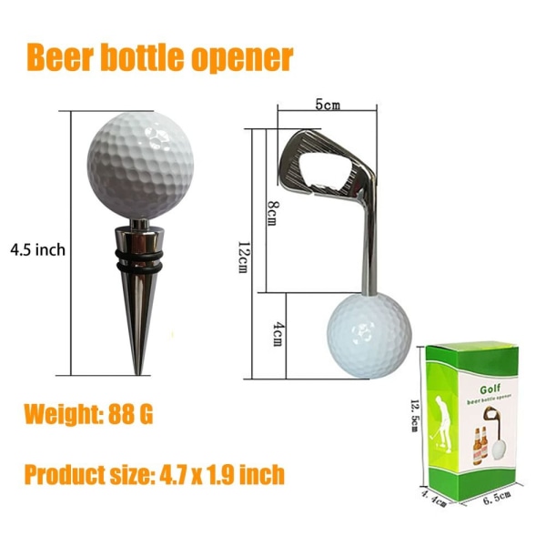 2 stk Golf vinflaskeprop Golfflaskeåbner B B B