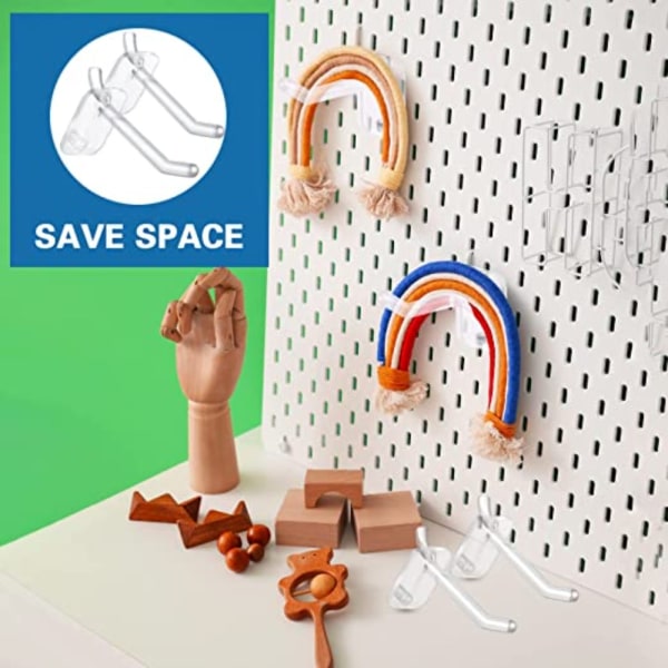 20stk Peg Locks Pegboard Krok Klar plastlåser