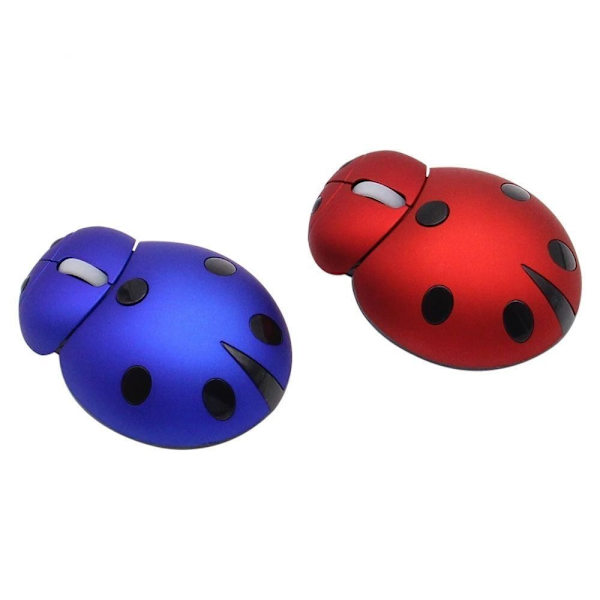 Trådløs Beetle Mouse Tegneserie Animal Mouse RØD Red
