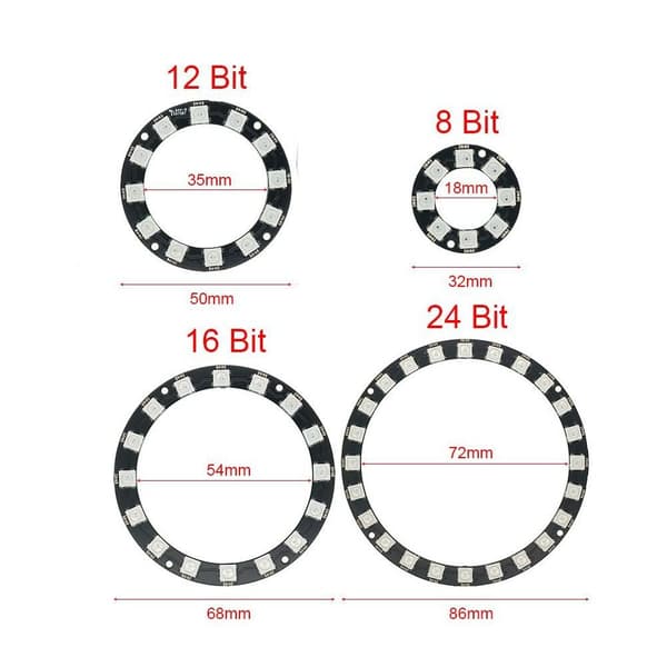 WS2812 5050 RGB LED Controller Modul 16LED 16LED 16LED