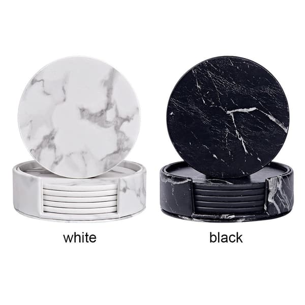 Cup Mat Pad Set Marble Texture Cup Mat MUSTA black