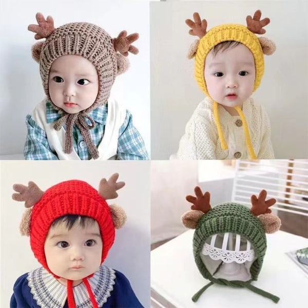 Baby Strikket Hue Børn Beanie Hue RØD red