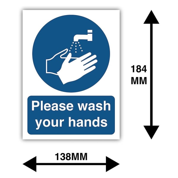 12st Tvätta händerna Sign Vinyldekaler Tvätta händerna 12pcs