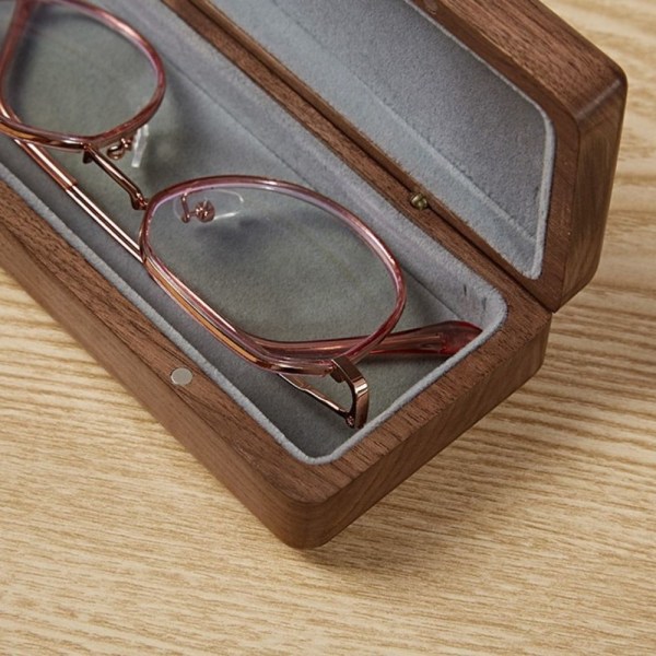 Sort valnød brilleetui Solid Wood Compression træbrilleetui