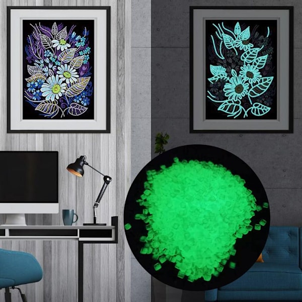 Glow in Dark Resin Stone Lysende Rhinestone 100GROUND RUND 100gRound