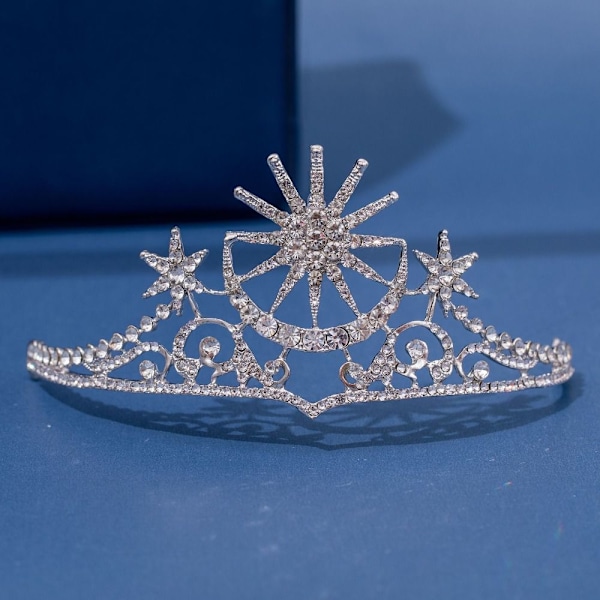 Star Crown Rhinestone Tiara SILVER silver