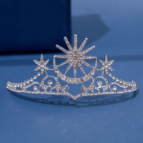 Star Crown tekojalokivi Tiara SILVER silver