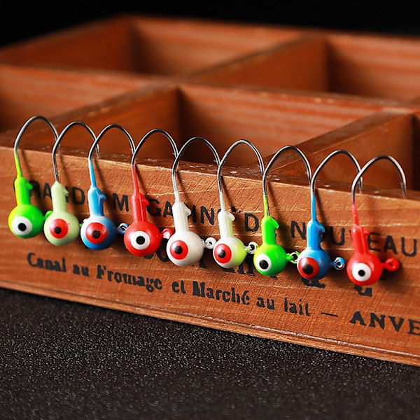 20 kpl Pyöreä lyijypää koukku Jigging -syötti 3CM-3,5GMIX COLOR MIX 3cm-3.5gMix color
