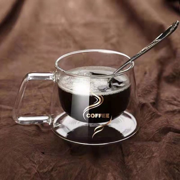 200 ml kaffe-tekopp dubbelglaskopp 2 2 2