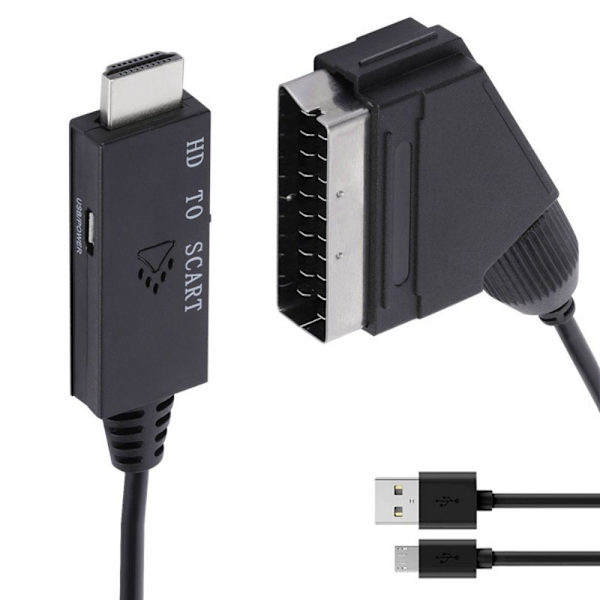 HDMI-SCART-sovittimen signaalimuunnin Audio-videokaapeli 1M