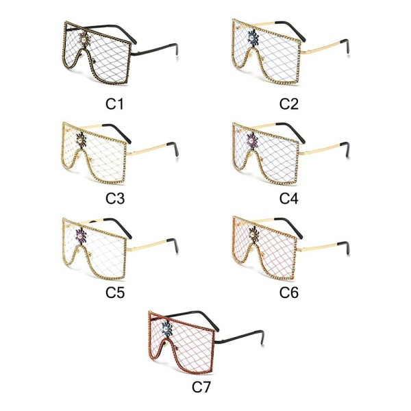 Rhinestone Mesh Glasses Y2K Solbriller C01 C01 C01