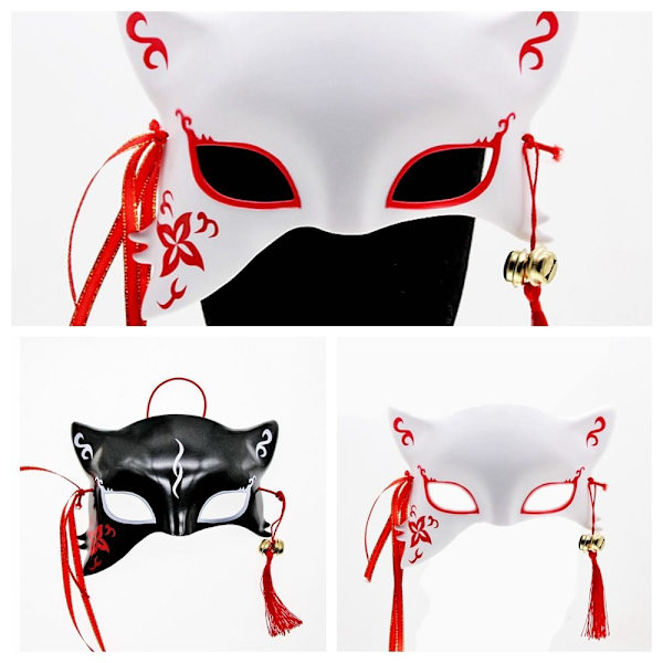 Cosplay Masker Anime Ansiktsdeksel HVIT white