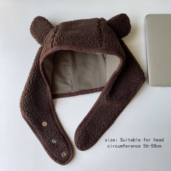 Vinter Beanies Kasketter Bear Pullover Hat SORT BLACK