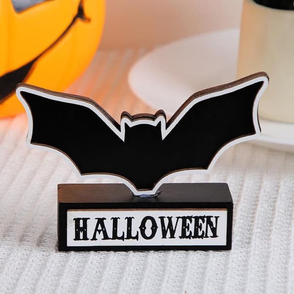 Fladdermus Träplakett Halloween-prydnad B B B