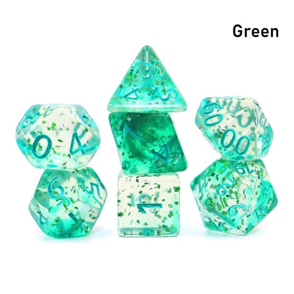 7 Stk/sett DND Terning Polyhedral Terning GRØNN GRØNN green
