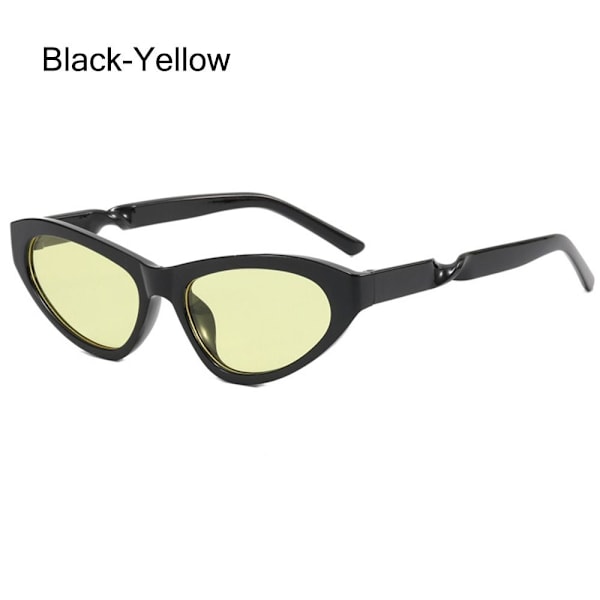 Soikeat aurinkolasit Cat Eye aurinkolasit MUSTA-KELTAINEN MUSTA-KELTAINEN Black-Yellow