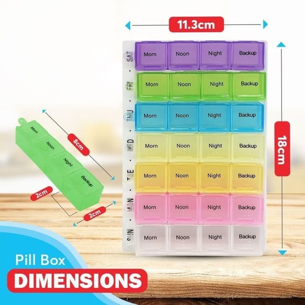 Ukentlig 7-dagers pilleboks 28-roms tablettdispenser