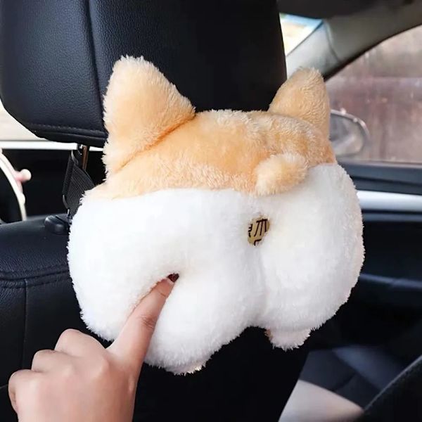 Corgi Ass Tissue Box Soft Cartoon Paper Servietetui Dyr Bil