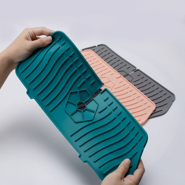 Kran Absorberende matte Silikon dreneringspute GRÅ L grey L