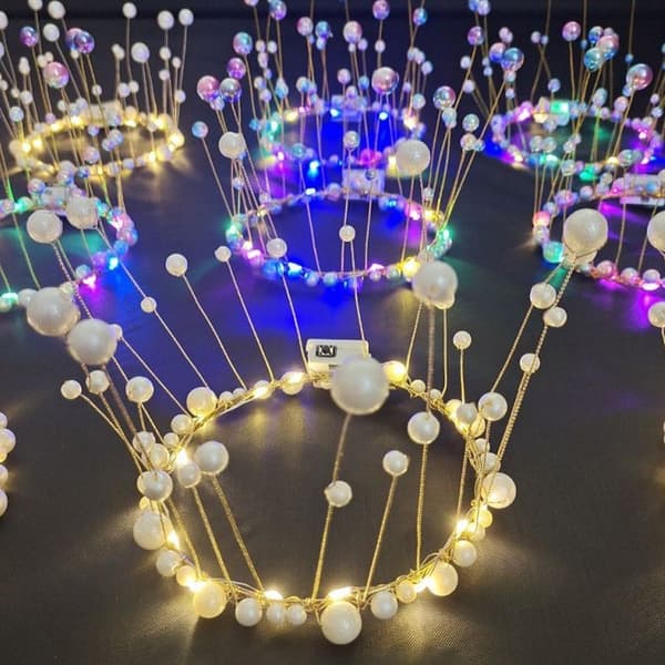 Glødende LED-krans perlekroneblomst 2 2 2