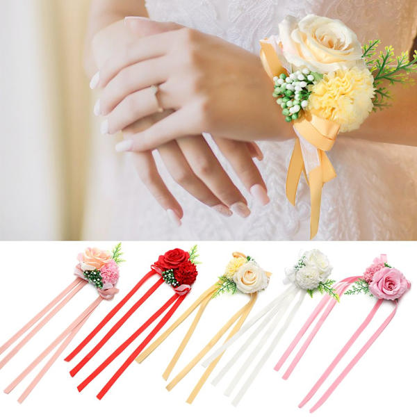 Brud handled Blomma Hand Blommor RÖD STYLE2 Red Style2
