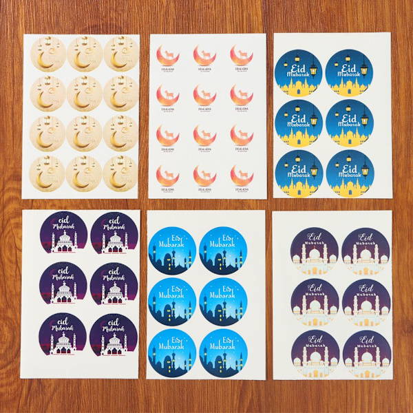 Eid Mubarak Sticker Gaveæsker Forseglings Etiket 11