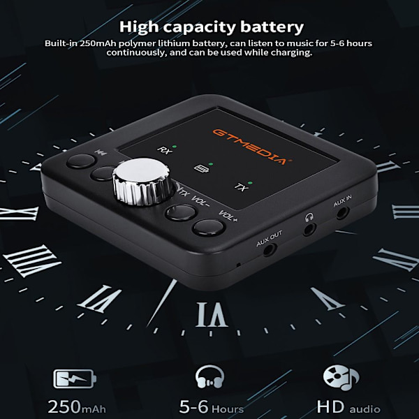 Bluetooth Audio Adapter GTMEDIA RT05 Mottakersender