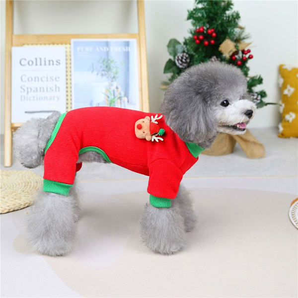 Jul Bomullsväst Höst Och Vinter Hundkläder RÖD 2XL Red 2XL