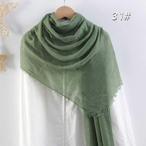 Crinkle Tørklæde Almindelig Hijab MØRKEGRØN Dark green