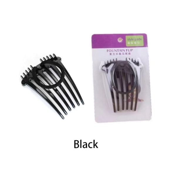 2 STK Fluffy Hair Comb Hair Clip SORT black