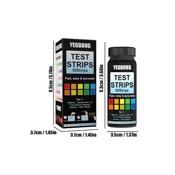 50 Stk Bærbar PH Test Papir Pool PH Test Strip Pool Test Strips