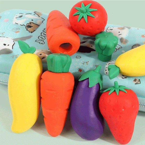 3 stk Fruit Eraser Tegnefilm GULEROD GULEROD carrot